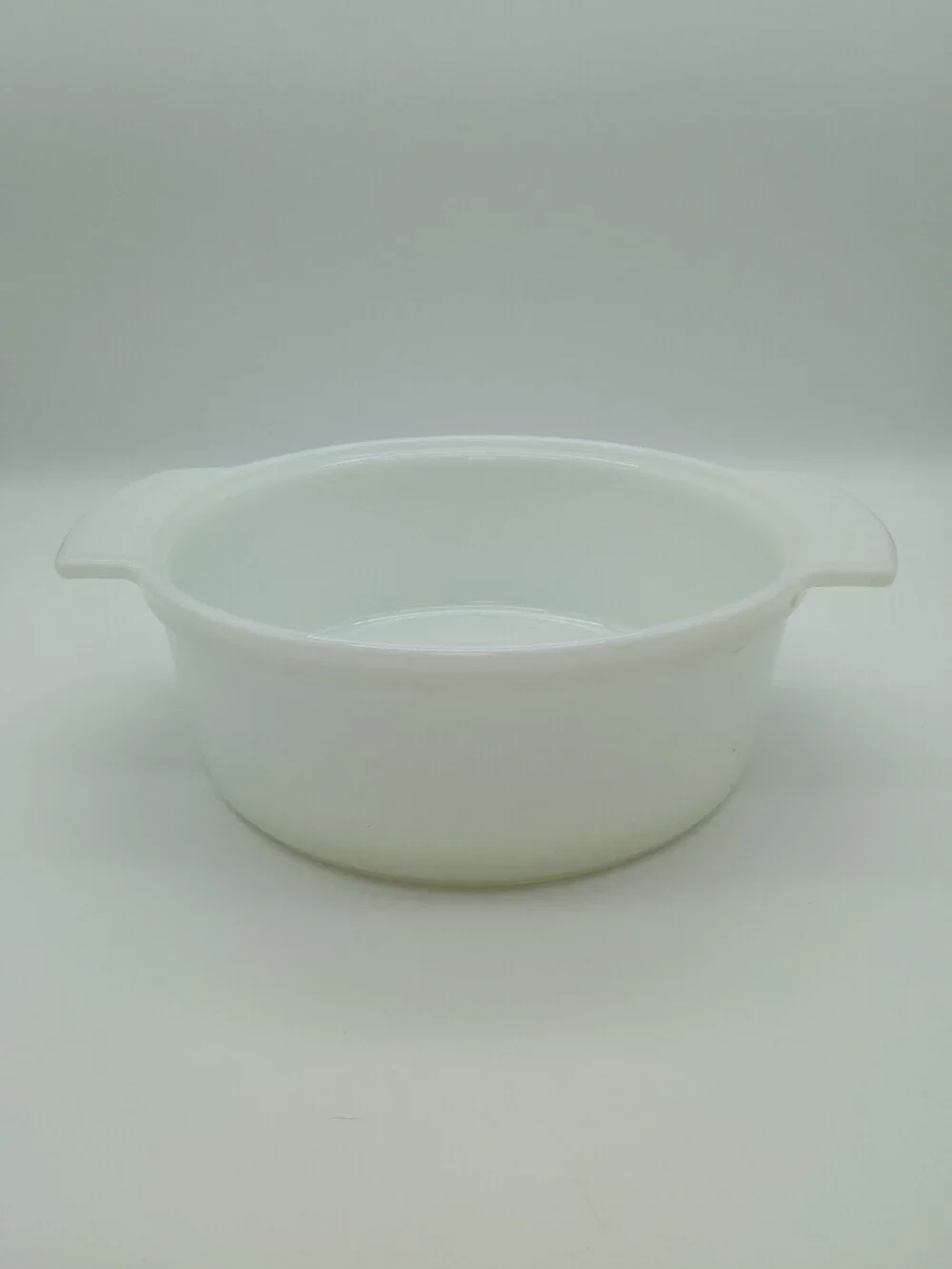 Fire-King 2-Quart White Milk Glass Round Casserole Dish